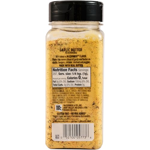  McCormick Grill Mates Garlic Butter Seasoning for Grilled Chicken and Steaks, Perfect for Grillers, Outdoor Barbecues a