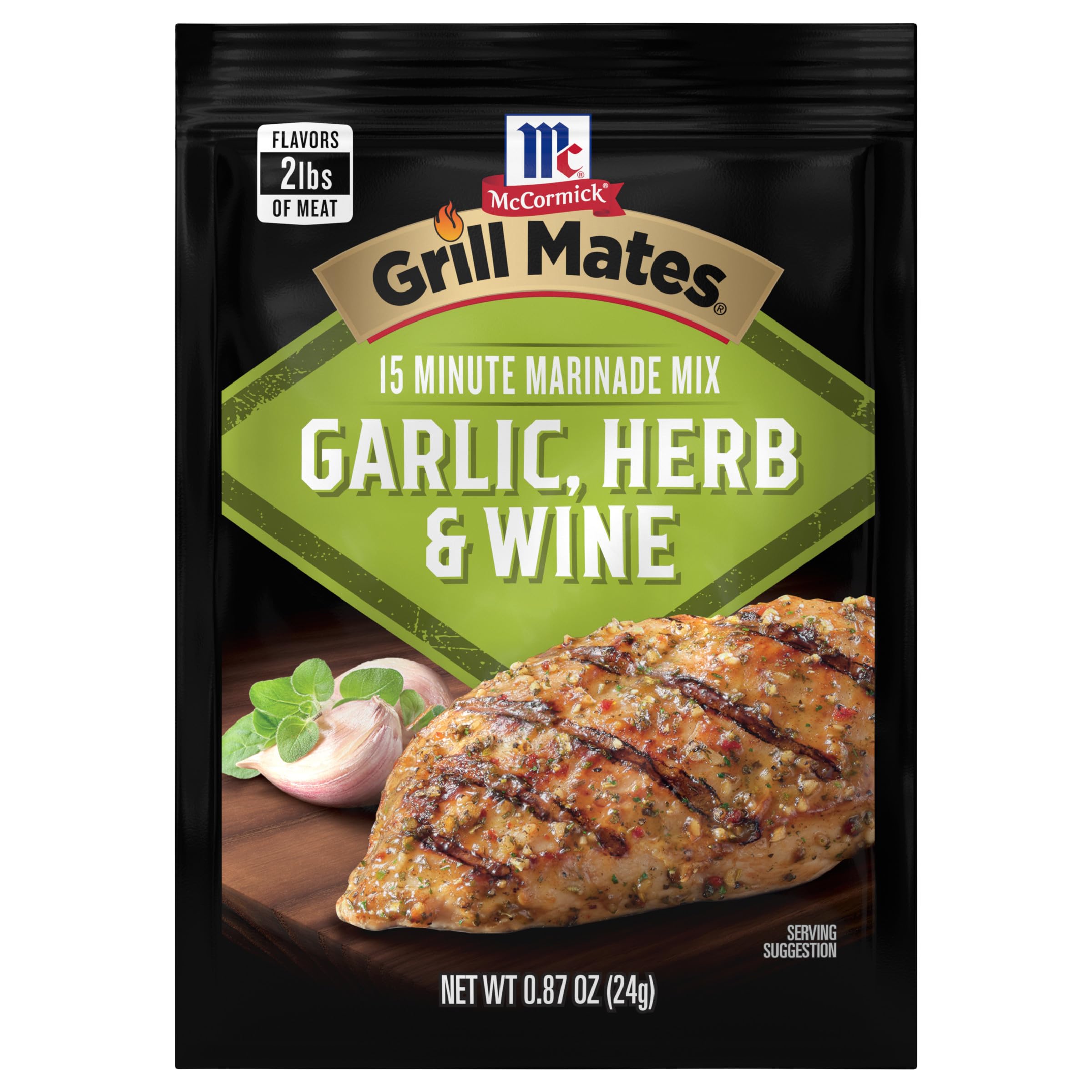  McCormick Grill Mates Garlic, Herb & Wine Marinade Mix for Quick and Easy Grilling Recipes
| McCormick Grill Mates Garl